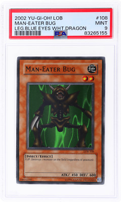2002 Yu-Gi-Oh Legend of Blue Eyes White Dragon Unlimited Man-Eater Bug Sr PSA 9-image