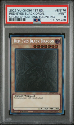 2022 YU-GI-OH! THE 2ND HAUNTING 1ST EDITION #EN176 RED-EYES BLACK DRAGON PSA 9-image