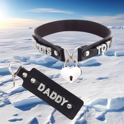 BEG BDSM Gift Necklace Pu Leather Choker DIY Collar Heart LOCK Custom Customized-image