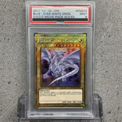 PSA9 Blue-Eyes White Dragon Gold Secret Rare Movie Pack YU-GI-OH!-image