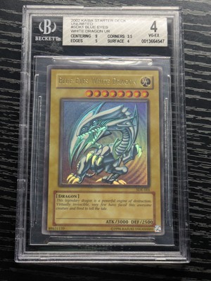 Yu-Gi-Oh! Blue-Eyes White Dragon SDK-001 Ultra Rare - Beckett Graded VG-EX 4-image