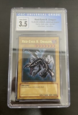 Yugioh-Red-Eyes Black Dragon 1st Edition(2003)N.A. English-SDJ-001-Very Good 3.5-image