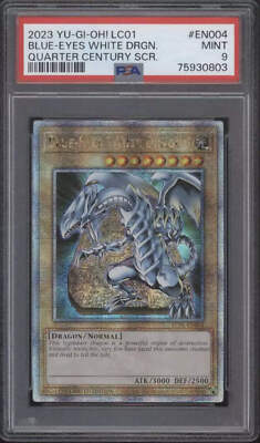 Blue-Eyes White Dragon Yu-Gi-Oh! Legendary Coll 1 Quarter Century LE #004 PSA 9-image