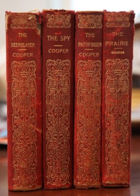 J. Fenimore Cooper Antique Book Set 4 Volumes Deerslayer, The Spy, Pathfinder +-image