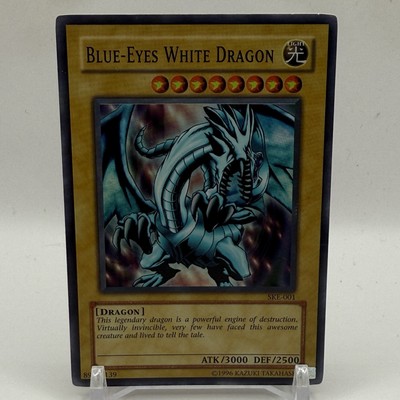 Yu-Gi-Oh! BLUE EYES WHITE DRAGON SKE-001 Super Rare UNLIMITED YuGiOh LP/MP (3)-image