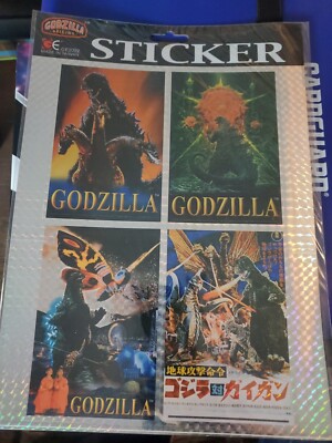 Vintage 2000 Godzilla Origins Prism Sticker Set Sheet Set Rare HTF-image
