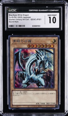 2025 YU-GI-OH! JPN #QCAC-JP021 BLUE-EYES WHITE DRAGON CGC 10 GEM MINT-image