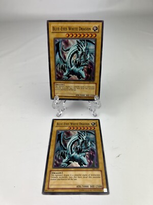 Yugioh - Blue Eyes White Dragon SKE-001 Unlimited Super Rare LP-MP X2-image
