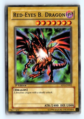 Moderatly Played Yu-Gi-Uh Red-Eyes B. Dragon #SD1-EN002 tcg-image