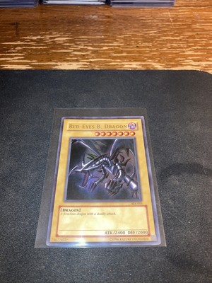 RED EYES BLACK DRAGON YUGIOH HOLO HEAVY PLAY RARE HOLO SDJ-001-image