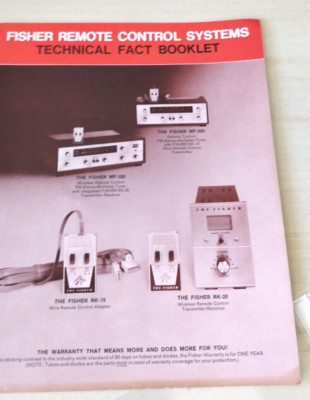 FISHER Remote Control Systems - Technical Fact Booklet-MF-300 Mf-320 RK-15 RK-20-image