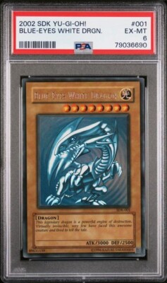 Yugioh PSA 6 Blue-Eyes White Dragon SDK Lightly Faded-image
