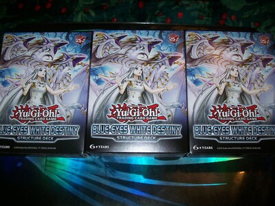 3x Yu-Gi-Oh! Blue-Eyes White Destiny Structure Deck Factory Sealed/New Set of 3-image