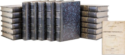 Michelet HISTOIRE DE FRANCE 1st ed 17 vols 1831-1867 half leatherbound set VG+-image