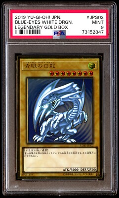 PSA 9 Mint Blue-Eyes White Dragon LGB1-JPS02 Legendary Gold Box 2019 Japanese-image