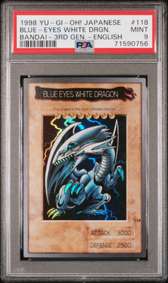 1999 YU-GI-OH! JPN BANDAI-3RD GENERATION ENGLISH BLUE-EYES WHITE DRAGON PSA 9-image