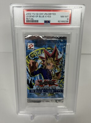 Yu-Gi-Oh! Legend of Blue-Eyes White Dragon Booster PSA 8 Foil Pack 2002-image