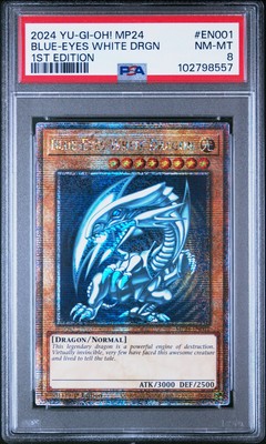 2024 YU-GI-OH! MP24-25TH ANV TIN: DUELING MIRRORS BLUE-EYES WHITE DRAGON PSA 8-image