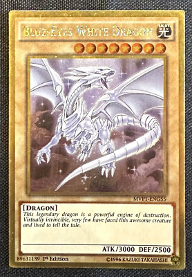 YUGIOH Blue-Eyes White Dragon MVP1-ENG55 Gold Rare 1st Edition LP-image