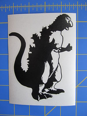 Godzilla 60s Silhouette Vinyl Decal - Sticker  4x5 - Any Color-image