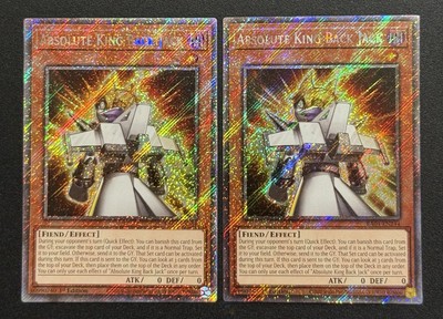 2025 YUGIOH RA04 PLATINUM SECRET RARE ABSOLUTE KING BACK JACK X2 NM-image