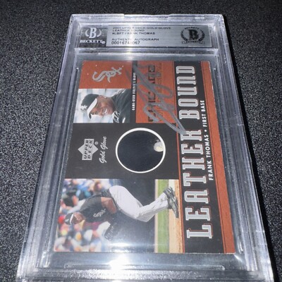 2001 Upper Deck Gold Glove Leather Bound Frank Thomas Autographed Signed Beckett-image