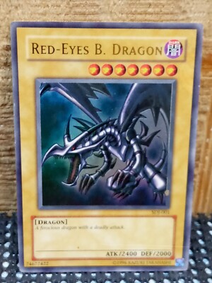 Yugioh Red-Eyes Black Dragon SDJ-001 Holo Rare DAMAGED-image