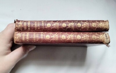 Vintage book set Daniel Deronda by George Eliot 1911 leather bound two volumes-image