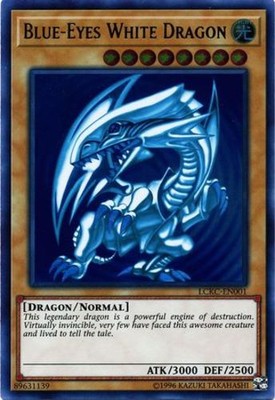 Heavily Played Blue-Eyes White Dragon (Version 2) - LCKC-EN001 - Ultra Rare - Un-image