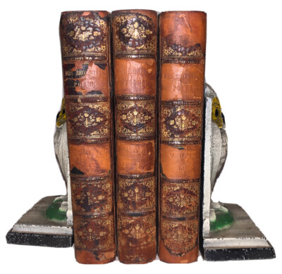 1881, POEMS OF ELIZABETH BARRETT BROWNING, 3 VOL SET, BOUND IN TREE CALF, POETRY-image