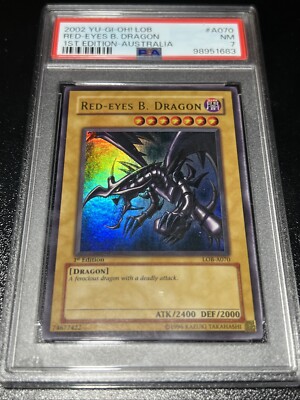 Red-Eyes B Dragon LOB-A070 The Legend of Blue Eyes White Dragon 1st Edition PSA7-image