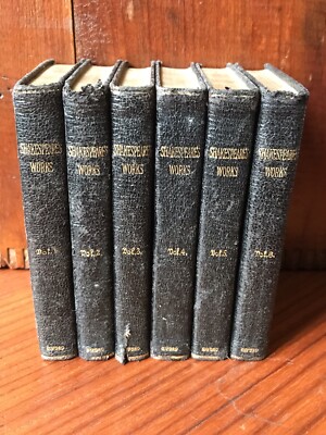 Vintage Full Set of 6 Leather Shakespeare Books ~ Oxford Mini Edition ~ 1903-image
