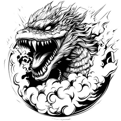 Godzilla Mask Tattoo Vinyl Car Decal Sticker – Waterproof & UV-Resistant-image