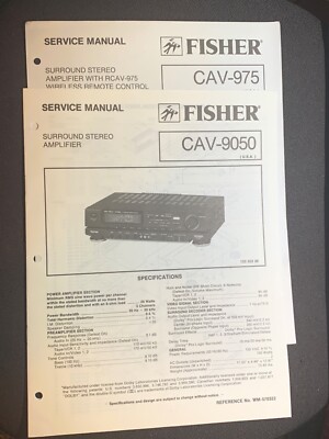 Fisher CAV-9050 CAV-975 Service Manual Surround Stereo Amplifier Original-image