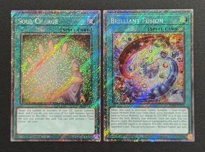 2025 YUGIOH RA04 PLATINUM SECRET RARE SOUL CHARGE & BRILLIANT FUSION NM-image