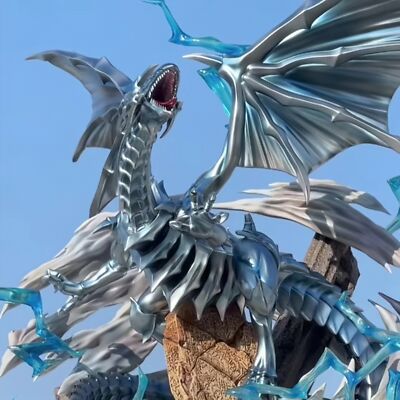 Game Yu-Gi-Oh! Blue-Eyes White Dragon 35cm GK Figure Painted Statue Model New-image