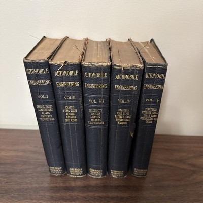 Set 5 Automobile Engineering American Technical Society Book 1918 Vol 1 2 3 4 5-image