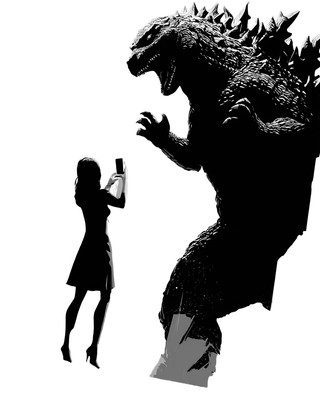 Retro Godzilla Attack Vinyl Car Decal Sticker – Waterproof & UV-Resistant-image