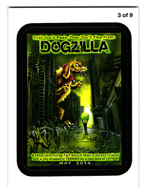 Dogzilla 2013 Wacky Packages Coming Distractions Godzilla Movie SP Sticker-image
