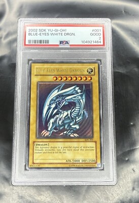 2002 Yugioh Blue Eyes White Dragon - SDK-001 -PSA 2-image