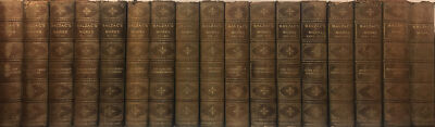 LEATHER Set;Works HONORE DE BALZAC! ANTIQUARIAN LEATHERBOUND Not Complete Rare!-image