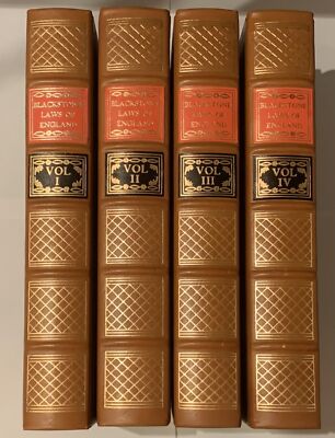 Blackstone's Laws of England - 4 Vol Leatherbound Set VG+ NICE Legal Library-image