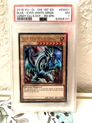Yugioh Blue-Eyes White Dragon LCKC-EN001 PSA 7 - 2018 1st Edition-image