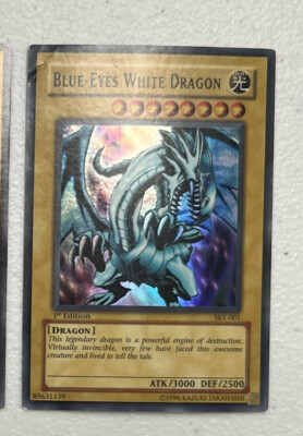 Yu-Gi-Oh TCG Card Blue-Eyes White Dragon 1st Edition SKE-001 Super Rare Foil HP-image