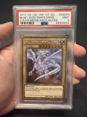 2017 MVP1-ENGV4 BLUE EYES WHITE DRAGON MOVIE PACK GOLD Limited ED. DSOD PSA 9-image