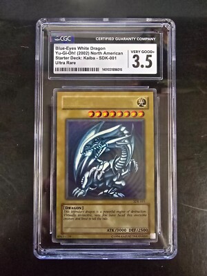 Yu-Gi-Oh! TCG slab, Starter Deck: Kaiba SDK-001, Blue-Eyes White Dragon, CGC 3.5-image