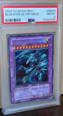 Yu-Gi-Oh! Blue Eyes Ultimate Dragon RP01-EN000 Secret Rare PSA 8-image