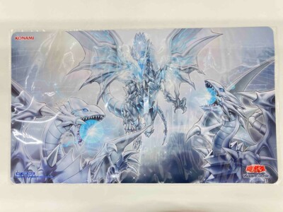 Yu-Gi-Oh Official Playmat Blue Eyes White Dragon Majesty With Dragons of White-image