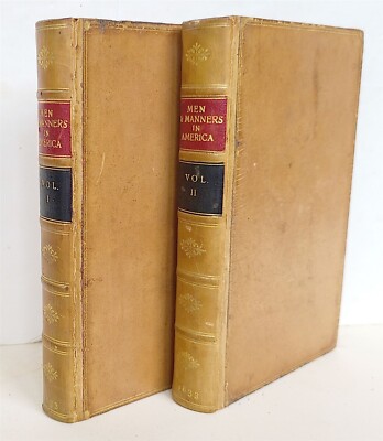 1833 MEN & MANNERS in AMERICA 2 volumes set antique-image