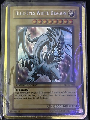 1996 Yugioh Blue Eyes White Dragon Limited Edition FL1-EN001 Excellent Condition-image